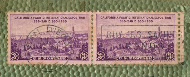 Exposition internationale California Pacific - timbre-poste des États-Unis, vers 1935
