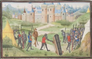 Camp des croisés près de Jérusalem. Miniature de l
