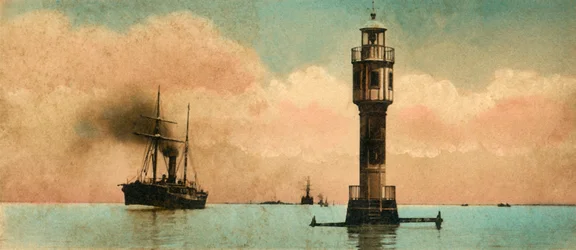 Canal de Suez. Les lacs amers - Le phare nord, vers 1918-1939