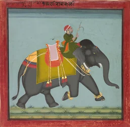 Éléphant caparaçonné avec un mahout