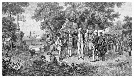Le capitaine Cook revendique Botany Bay, Nouvelle-Galles du Sud, Australie, 1770 1886