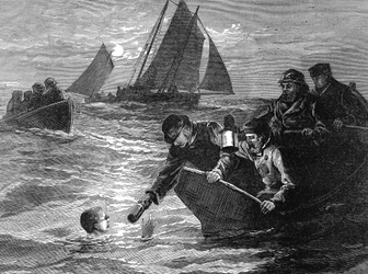 Capitaine Matthew Webb, le premier homme à traverser la Manche à la nage, 1875
