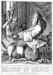 Caricature de George Frideric Handel 1685-1759, 1754