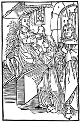 Cassandra, princesse et prophétesse légendaire de Troie, délivrant une prophétie