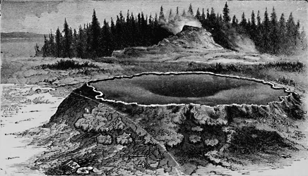 Castle Geyser et Fire Basin, 1873, 1883