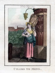 Chaises à réparer, Soho Square, Londres, 1805
