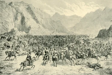 Charge de la cavalerie du Pendjab lors de la deuxième action près de Charasia, le 24 avril 1880
