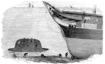 Conception proposée par Charles Babbage pour une cloche de plongée, 1855