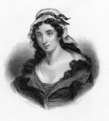 Charlotte Corday, meurtrière du révolutionnaire français Jean-Paul Marat, 1793