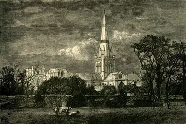 Cathédrale de Chichester, vue du sud, 1898