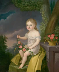 Enfant avec des fleurs