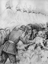 Enfants dans la foule à la proclamation du roi George V, 1910