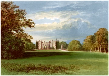 Château de Chillingham, Northumberland, résidence du Comte de Tankerville, vers 1880