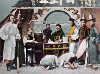 Cour de justice chinoise, Canton, Chine, début du 20e siècle
