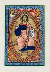 Le Christ en gloire avec les symboles des quatre évangélistes, vers 1200