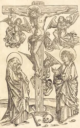 Christ sur la croix avec des anges