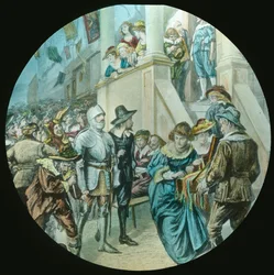 Christian et Faithful traversent Vanity Fair, vers 1910