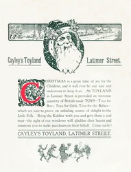 Publicité de Noël pour Cayleys Toyland, 1917