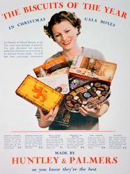 Publicité de Noël pour les biscuits Huntley et Palmers, 1935