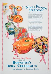 Publicité de Noël pour les chocolats Rowntrees York, 1928