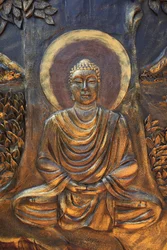 Pagode bouddhiste Chua Thien Lam Go. Bouddha Shakyamuni en posture de méditation. Thay Ninh, Vietnam