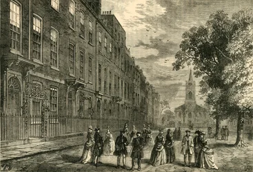 Church Row, Hampstead, en 1750, c1876