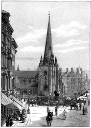 Église Saint-Martin dans le Bull Ring, Birmingham, West Midlands, 1887