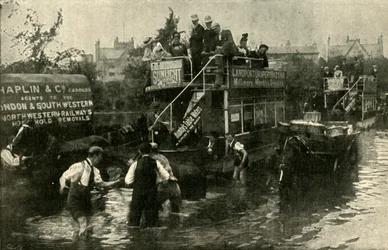 Clarendon Road, Southsea, après un orage, 1901