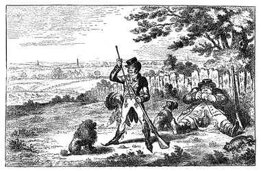 Sportifs cockneys rechargeant leurs armes, 1800
