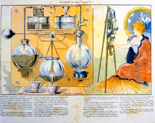 Machine à café ou à thé chauffée par une petite lampe à alcool, 1900