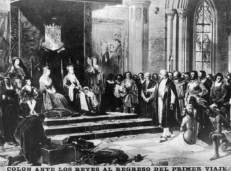 Colomb revient de son premier voyage, 15ème siècle, années 1920
