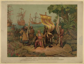 Christophe Colomb prenant possession du nouveau pays, 1893