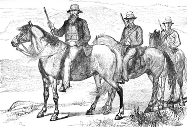 Commandant Piet Uys, des volontaires montés du Transvaal, vers 1880