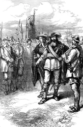 Les commissaires débarquant à Boston, 17ème siècle c1880