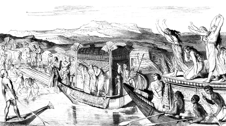 Convoi revenant avec une nécropole, Égypte, 1881