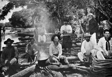 Cuisine sur un radeau, Paraguay, 1911
