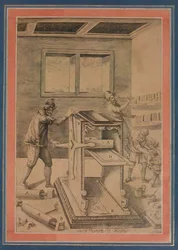Imprimeurs de plaques de cuivre au travail, Folio de l