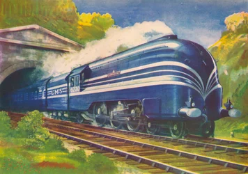 Coronation Scot, L.M.S., quittant le tunnel de Watford, 1940