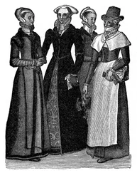Costumes des femmes de ville et de campagne, 16ème siècle, 1910