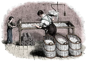 Fabrication de coton, vers 1845