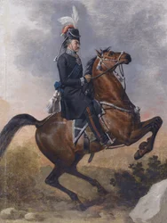 Comte Matvei Ivanovich Platov 1757-1818 à cheval, 1800s