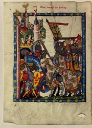 Comte Wernher von Homberg du Codex Manesse, entre 1305 et 1340