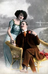 Couple amoureux, début du 20ème siècle