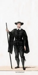 Huissier de cour, costume pour la pièce de Shakespeare, Henry VIII, 19e siècle