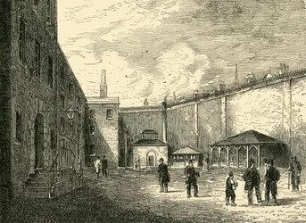 Cour de la prison de la flotte, vers 1872