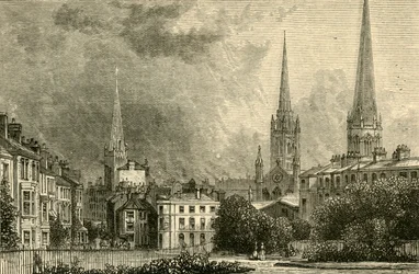 Coventry - Les flèches de Trinity, St. Michaels et Christ Church, 1898