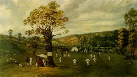 Match de cricket entre Nottingham et Leicester, vers 1829, 1947