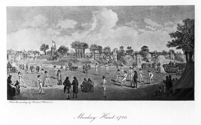 Cricket à Moulsey Hurst, 1780