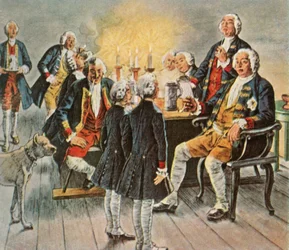 Le prince héritier Frédéric et le prince Henri... disent bonne nuit à leur père le roi, 1727, 1936