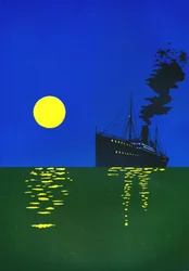 Paquebot en mer avec soleil, 1909